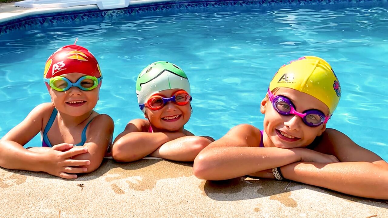 Why is swimming good for you, kids at the pool, Spas of America