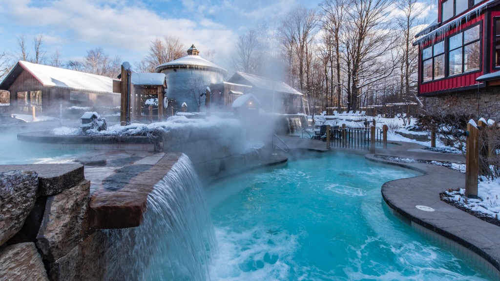 Scandinave Spa Blue Mountain, Winter Pool, Spas of America Scandinave Spa Blue Mountain, Winter Pool, Spas of America